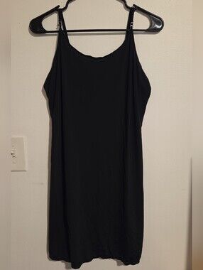 Jockey Black Slip Midi Dress with Thin Straps